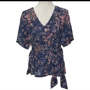 Caslon floral belted blouse